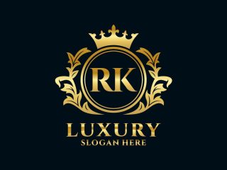 initial rk letter royal luxury logo template in art for luxurious branding projects and other illustration vector